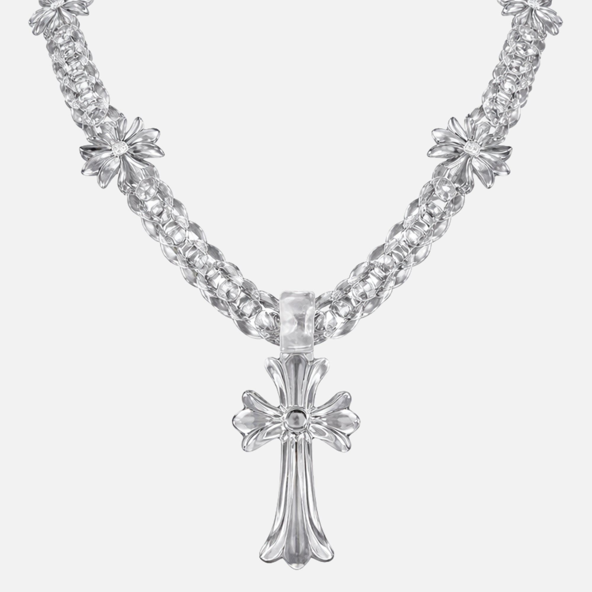 Glassy Cross Necklace