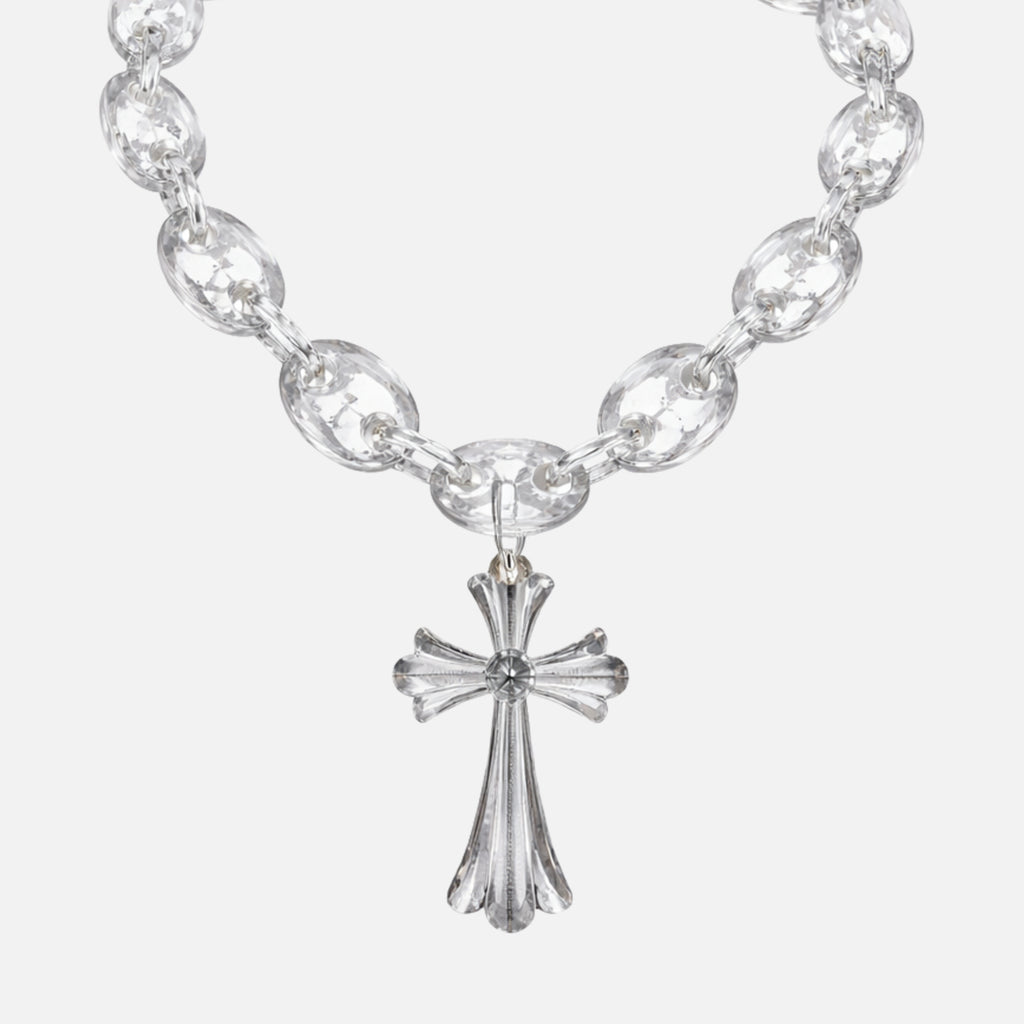 Glassy Cross Necklace